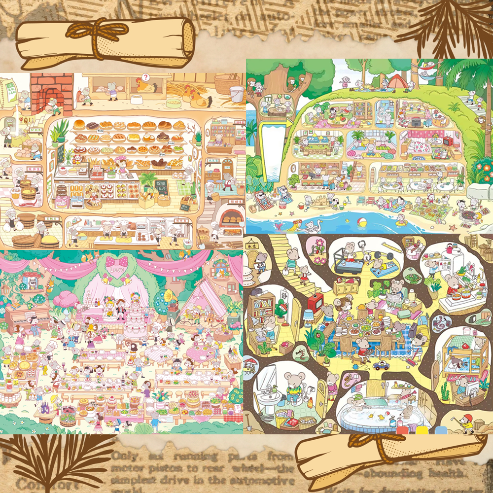 Tiny Tales DIY 3D Scene Stickers - 4 Cute Miniature Scenes