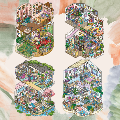 My Cottage DIY 3D Sticker Collection - 4 Cute Miniature Scenes