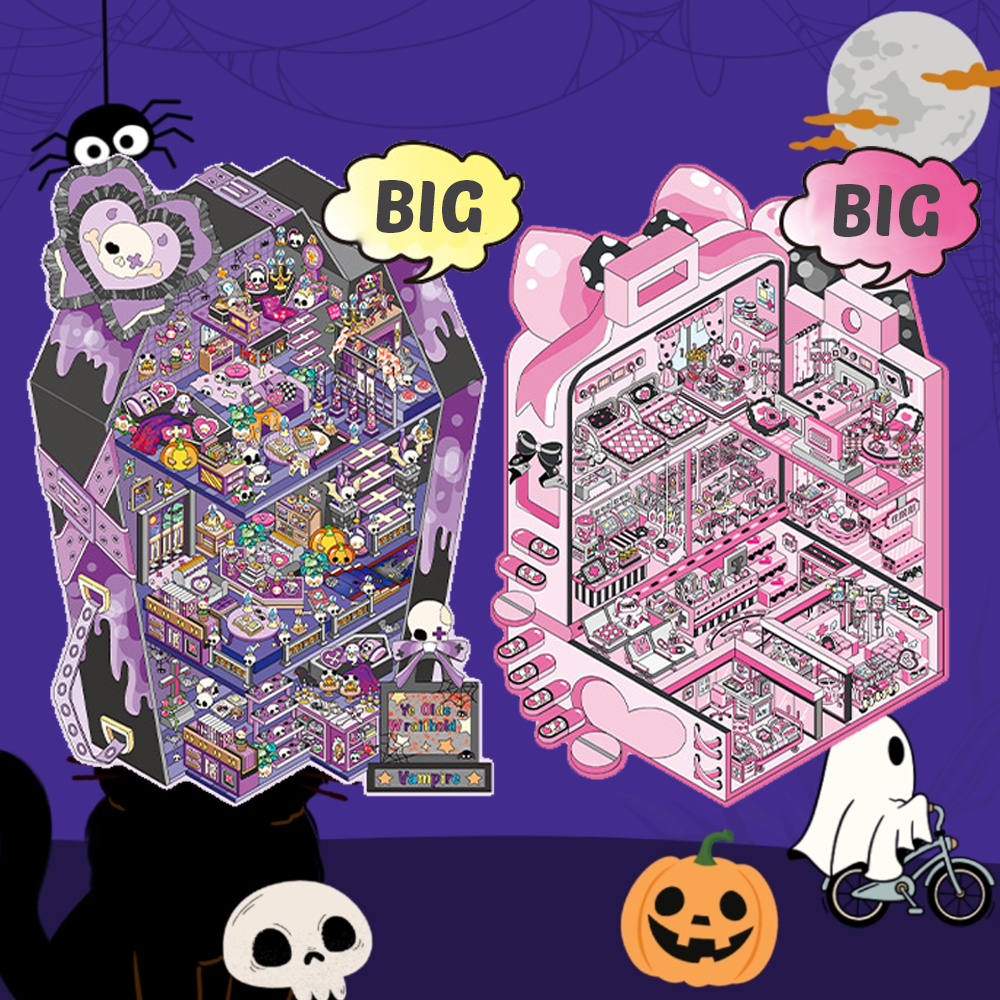 Candy & Curses: A Sweetly Haunted Collection DIY 3D Sticker Collection - 2 Cute Miniature Scenes