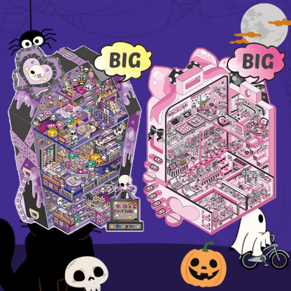 Candy & Curses: A Sweetly Haunted Collection DIY 3D Sticker Collection - 2 Cute Miniature Scenes