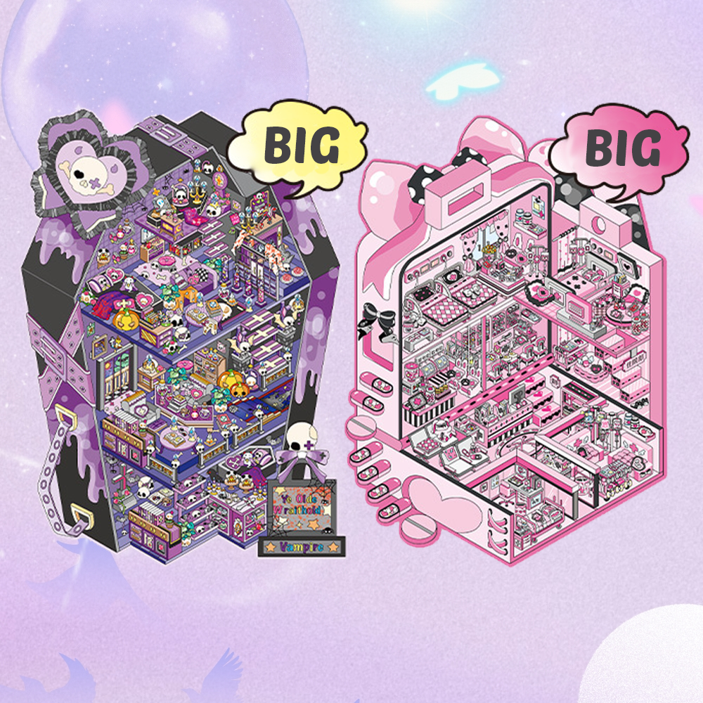 Candy & Curses: A Sweetly Haunted Collection DIY 3D Sticker Collection - 2 Cute Miniature Scenes