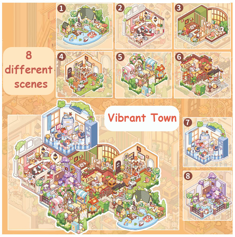 Fantasy Journey Series DIY 3D Scene Mini Stickers - 4 Cute Miniature Scenes
