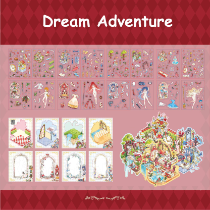 Fantasy Journey Series DIY 3D Scene Mini Stickers - 4 Cute Miniature Scenes