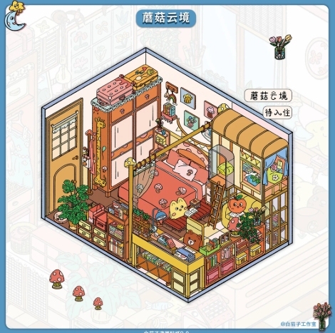 Kid's Bedroom 2.0 DIY 3D Sticker Collection - 4 Cute Miniature Scenes