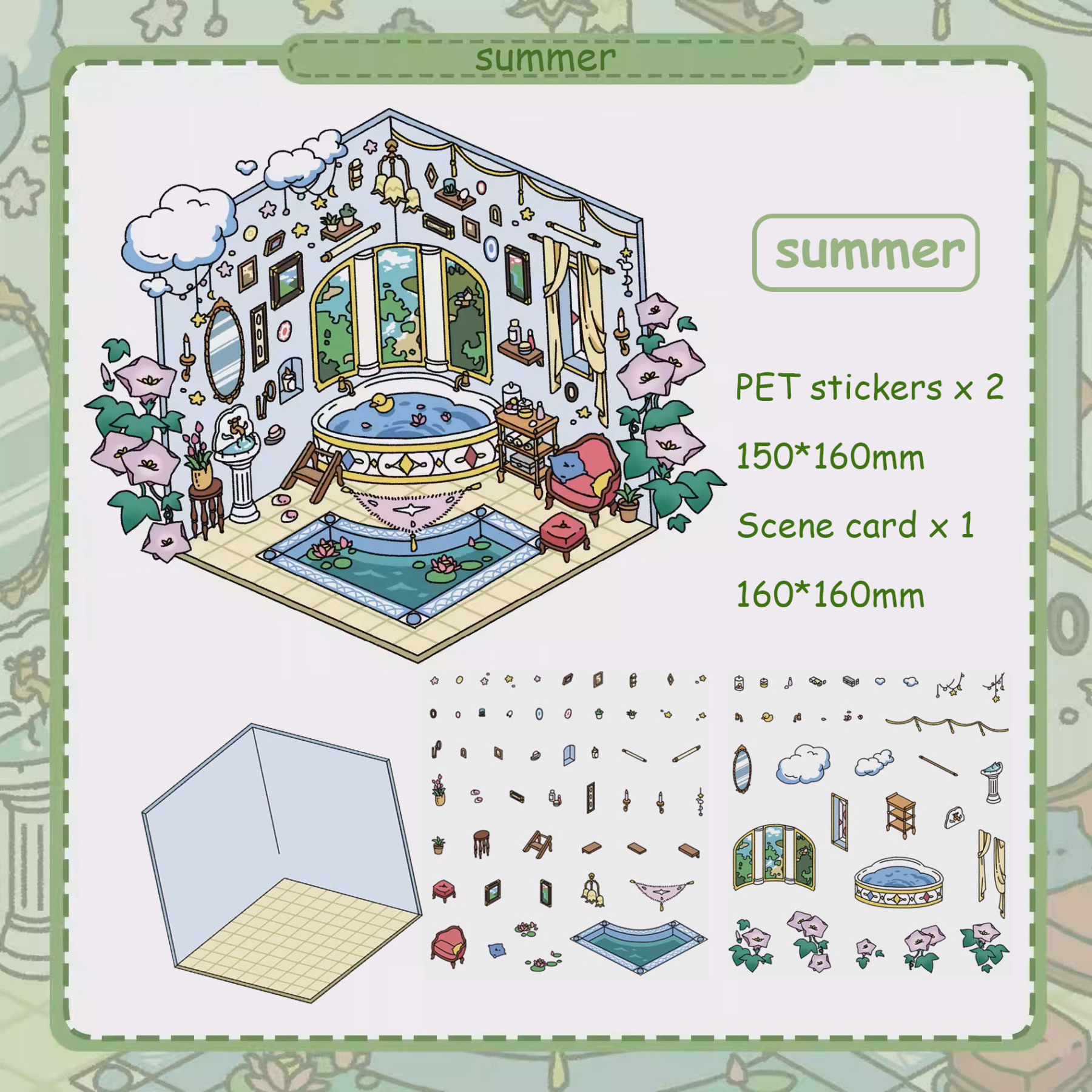 Four Seasons Magic DIY 3D Sticker Collection - 4 Cute Miniature Scenes