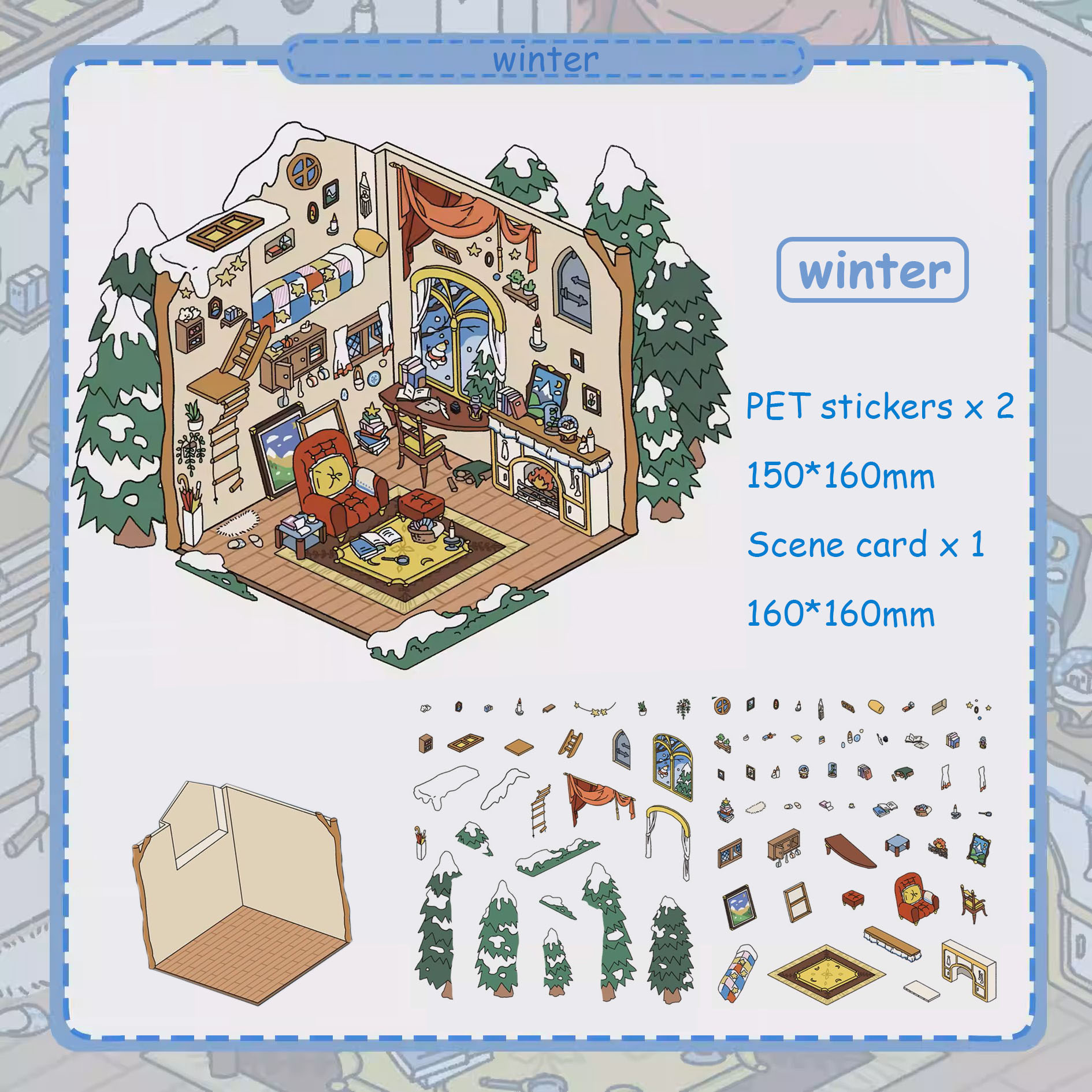 Four Seasons Magic DIY 3D Sticker Collection - 4 Cute Miniature Scenes