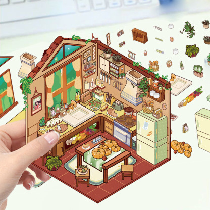 Mystic Dreams Series DIY 3D Scene Stickers - 4 Cute Miniature Scenes