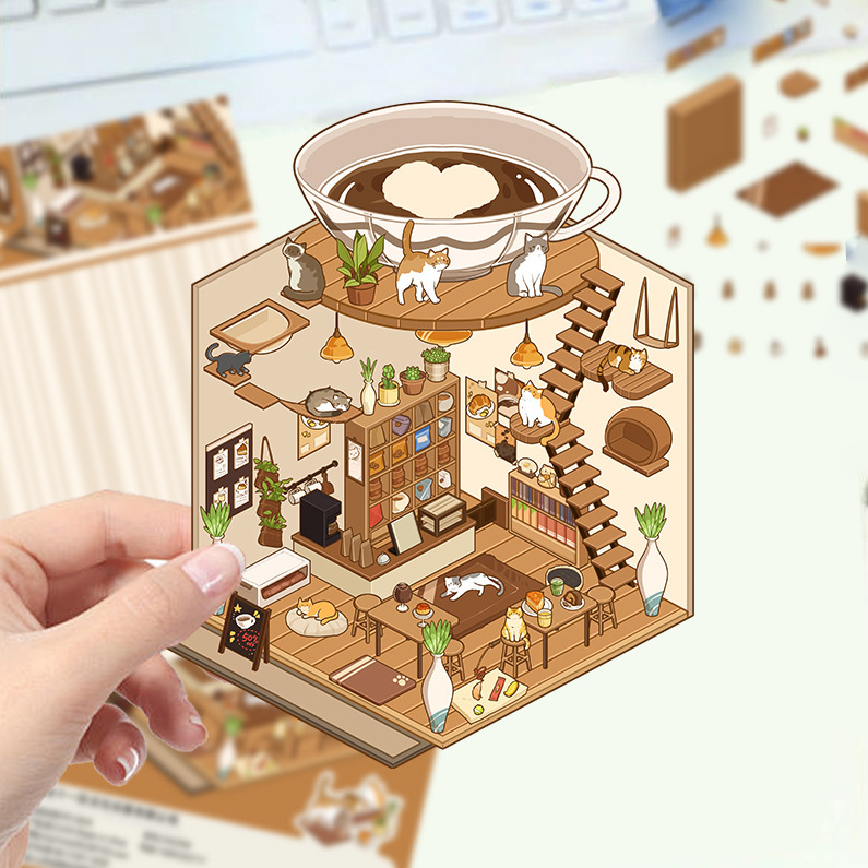 Mystic Dreams Series DIY 3D Scene Stickers - 4 Cute Miniature Scenes