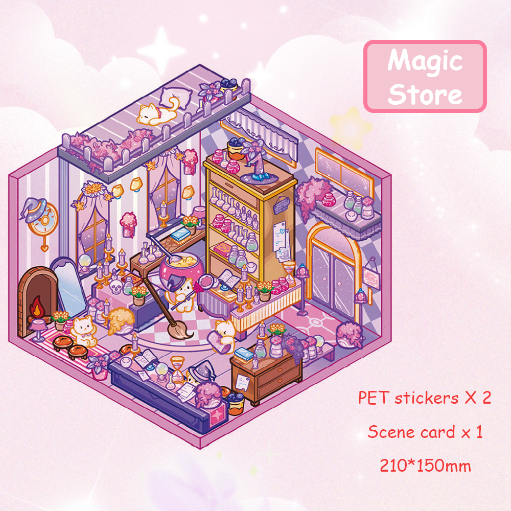 The Store Collection DIY 3D Sticker Collection - 4 Cute Miniature Scenes
