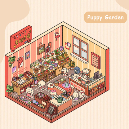 Puppy World DIY 3D Sticker Collection - 4 Cute Miniature Scenes