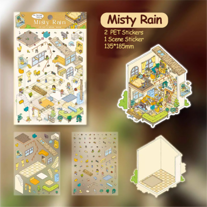 Whisper land DIY 3D Sticker Collection - 4 Cute Miniature Scenes