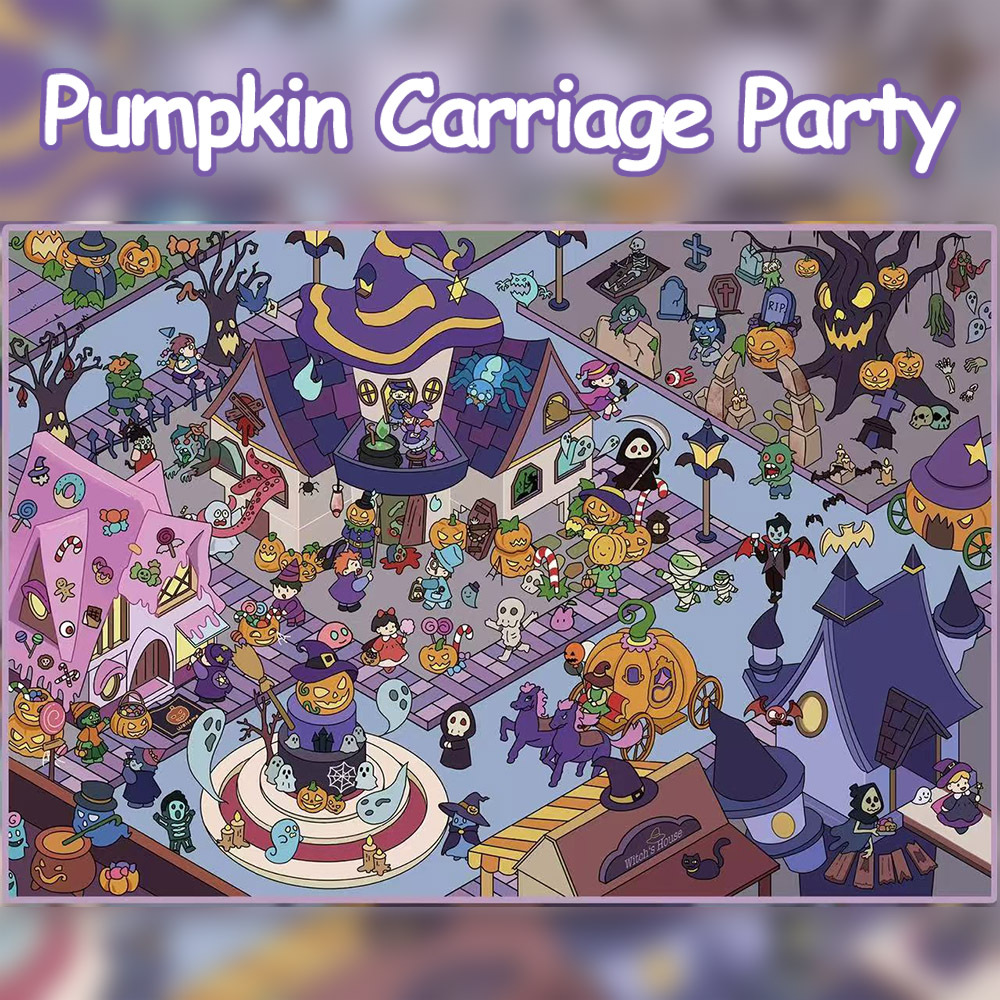 Pumpkin Carriage Party DIY 3D Scene Stickers - Miniature Scene