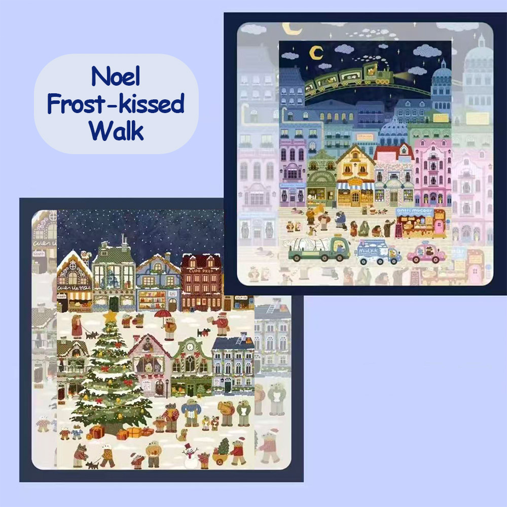 Noel Frost-kissed Walk DIY 3D Scene Stickers - Miniature Scene