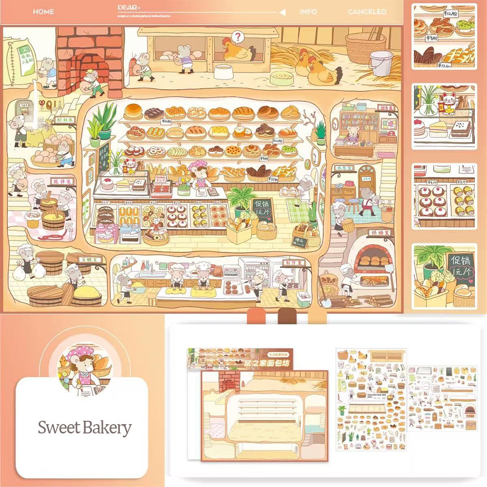 Tiny Tales DIY 3D Scene Stickers - 4 Cute Miniature Scenes