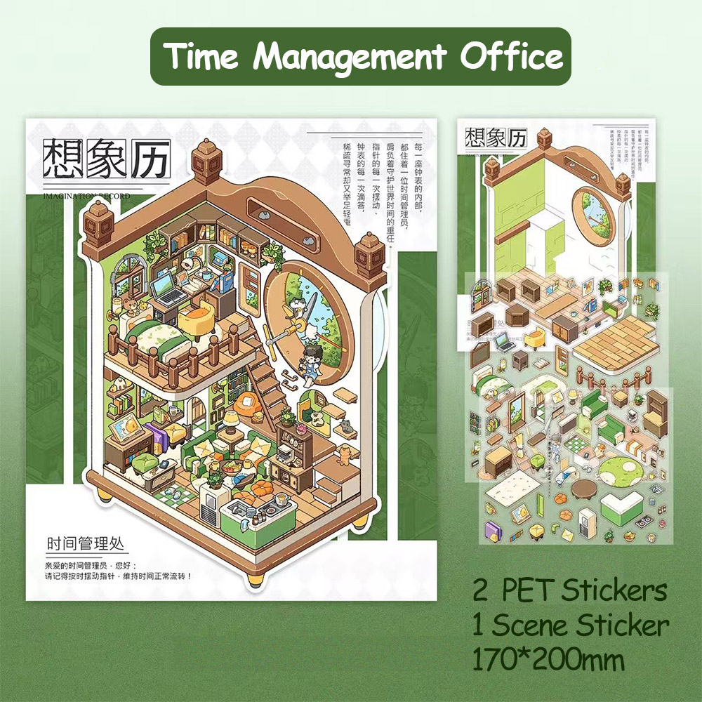 Imaginary World DIY 3D Sticker Collection - 3 Cute Miniature Scenes