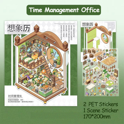 Imaginary World DIY 3D Sticker Collection - 3 Cute Miniature Scenes