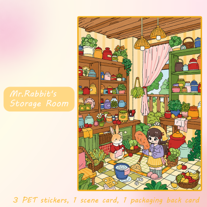 Mr.Bunny DIY 3D Scene Stickers - 2 Cute Miniature Scenes