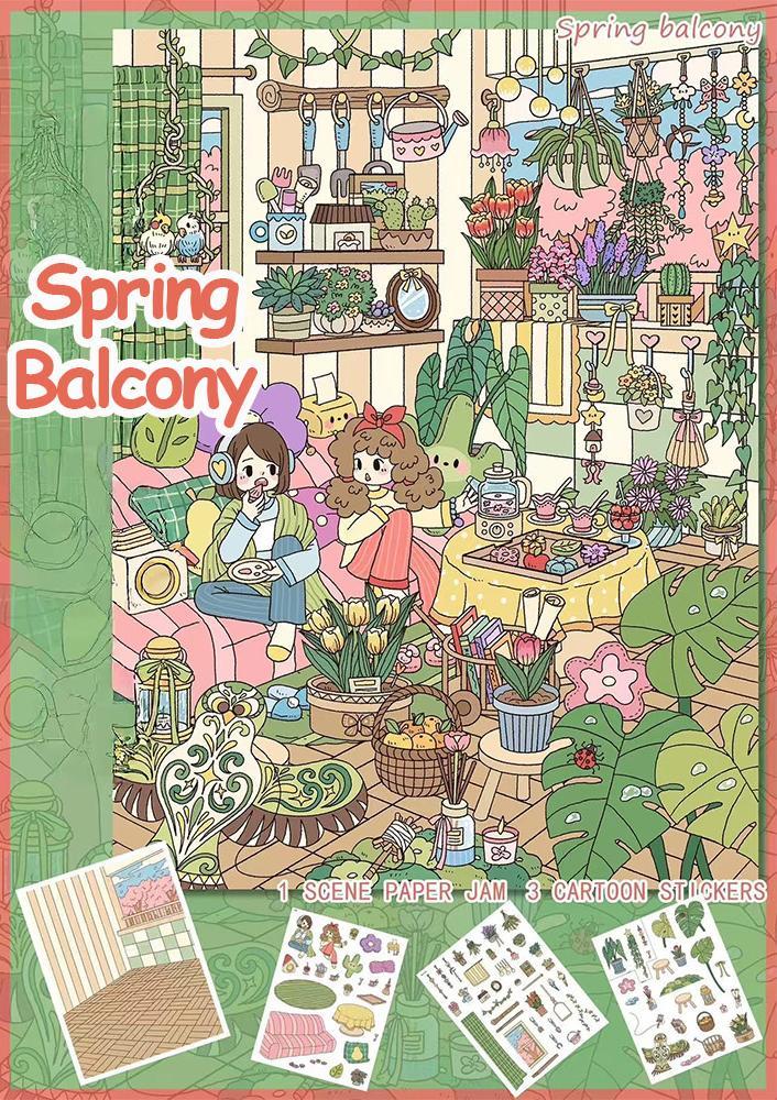 Four Seasons Cozy Nook DIY 3D Scene Stickers - Miniature Scene