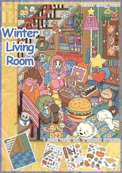 Four Seasons Cozy Nook DIY 3D Scene Stickers - Miniature Scene