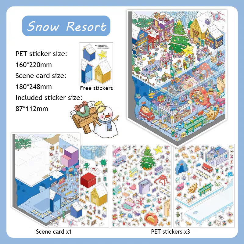 Resort Series DIY 3D Sticker Collection - 2 Cute Miniature Scenes