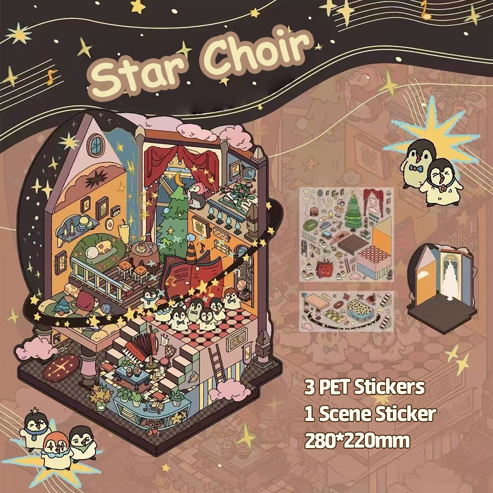 Butterfly Museum DIY 3D Sticker Collection - 3 Cute Miniature Scenes