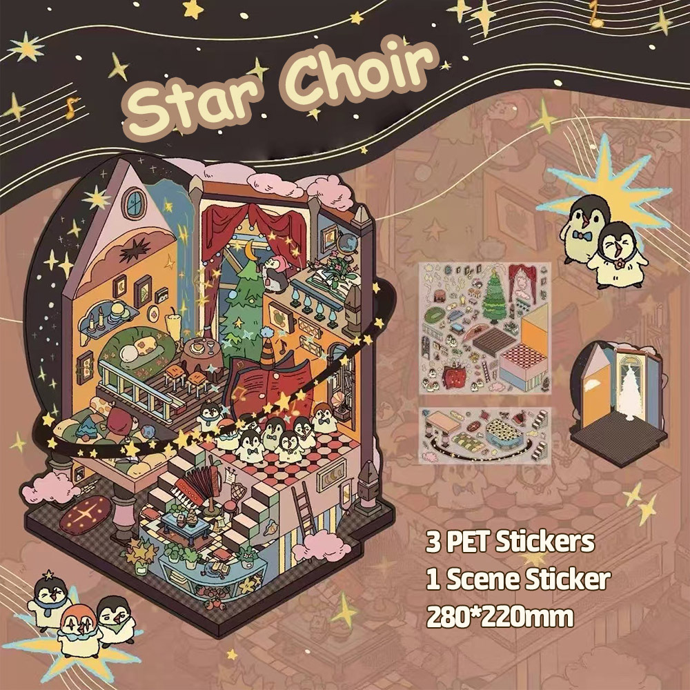 Butterfly Museum DIY 3D Sticker Collection - 3 Cute Miniature Scenes