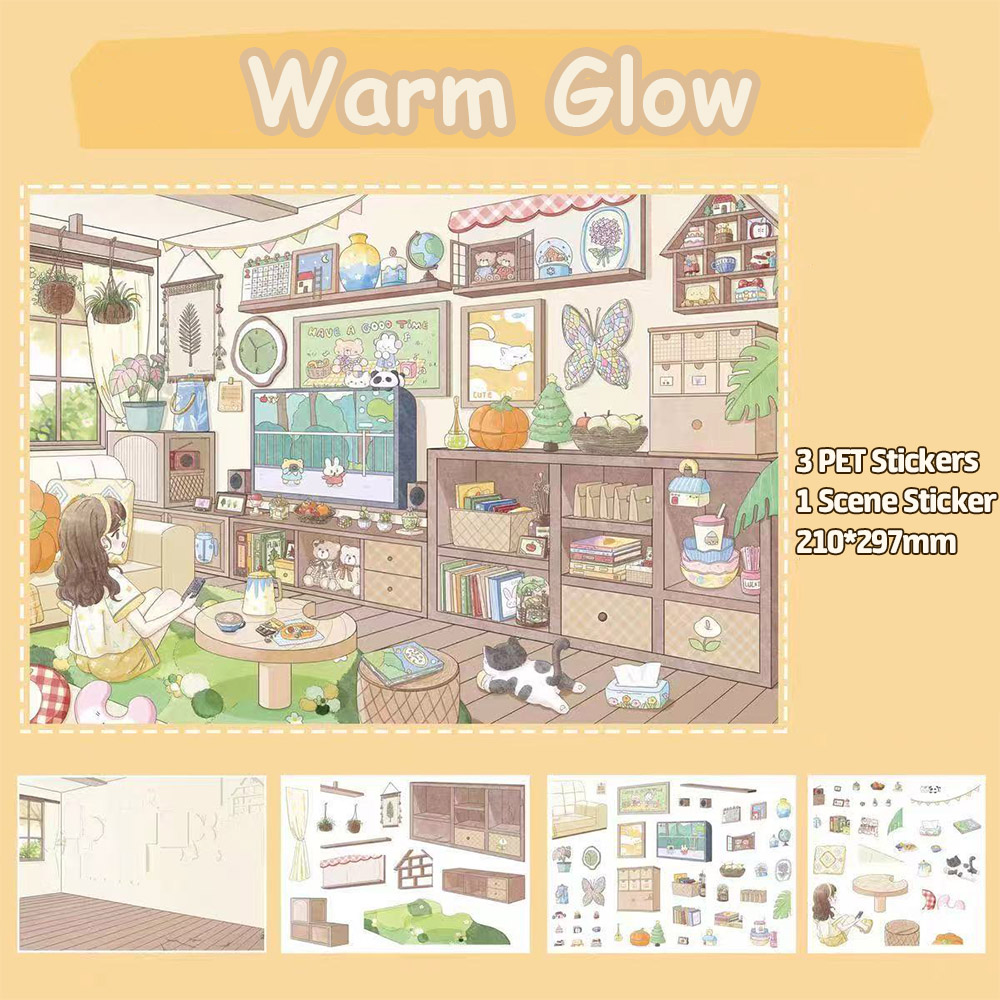 Warm Glow DIY 3D Scene Stickers - Miniature Scene