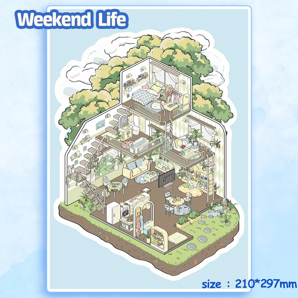 Whisper Moments DIY 3D Scene Stickers - Cute Miniature Scene