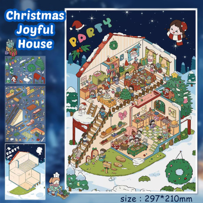 Xmas Eve DIY 3D Sticker Collection - 3 Cute Miniature Scenes