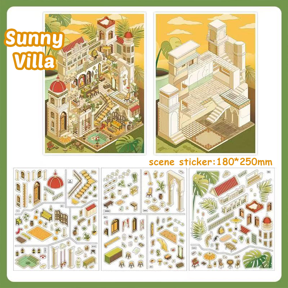 Cute Nest DIY 3D Scene Stickers - 2 Miniature Scenes