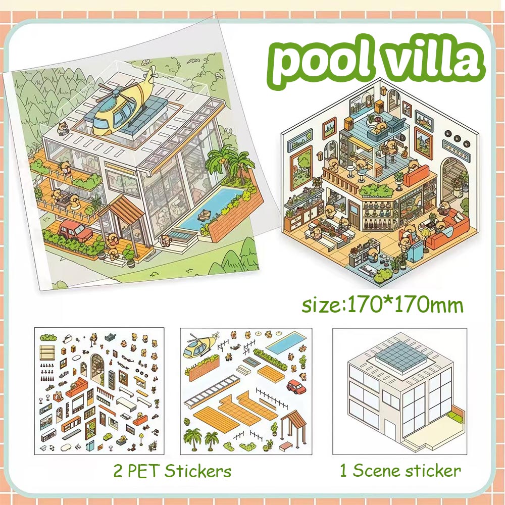 2-Tier Dreamscape DIY 3D Sticker Collection - 2 Cute Miniature Scenes