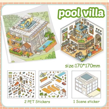 2-Tier Dreamscape DIY 3D Sticker Collection - 2 Cute Miniature Scenes