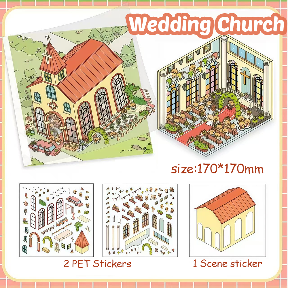2-Tier Dreamscape DIY 3D Sticker Collection - 2 Cute Miniature Scenes