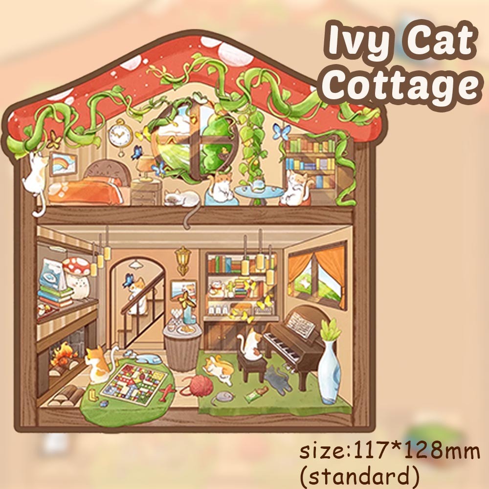 Tiny Critter Town DIY 3D Sticker Collection -4 Cute Miniature Scenes