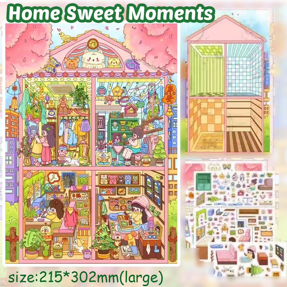 Home Sweet Moments DIY 3D Sticker Collection - Cute Miniature Scene