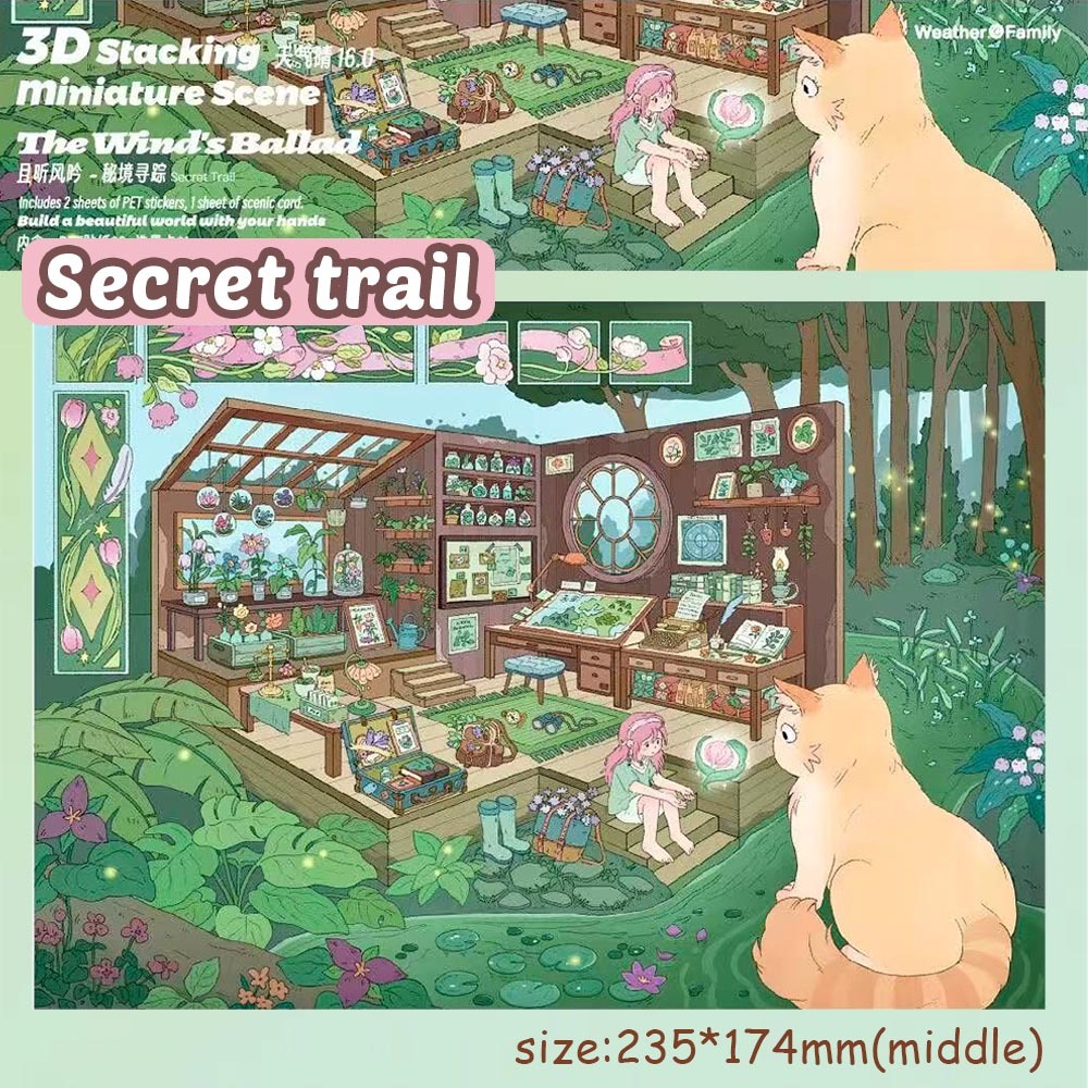 [Copy]Wind Breath DIY 3D Scene Stickers - 4 Miniature Scenes