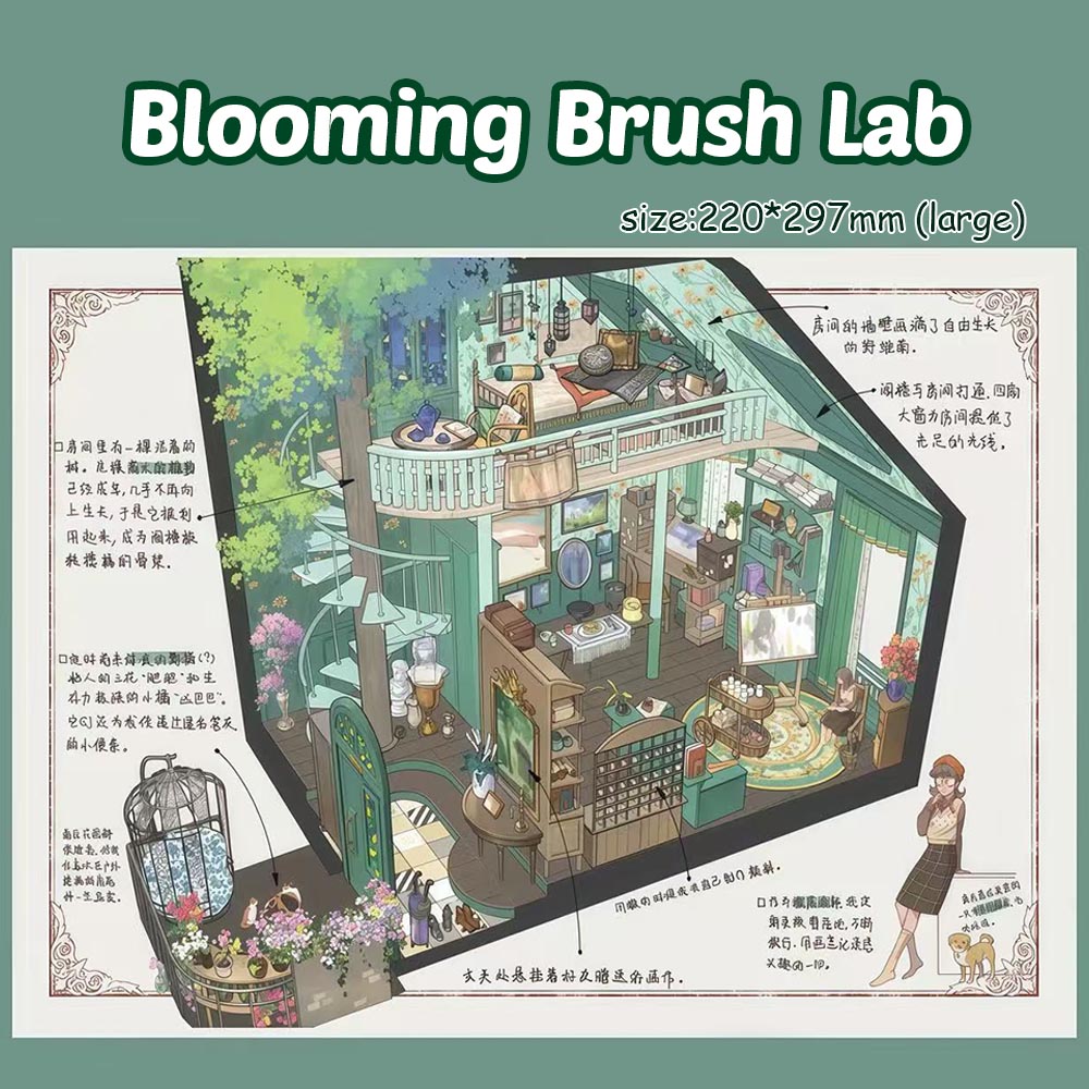 Blooming Brush Lab DIY 3D Sticker Collection - Cute Miniature Scene