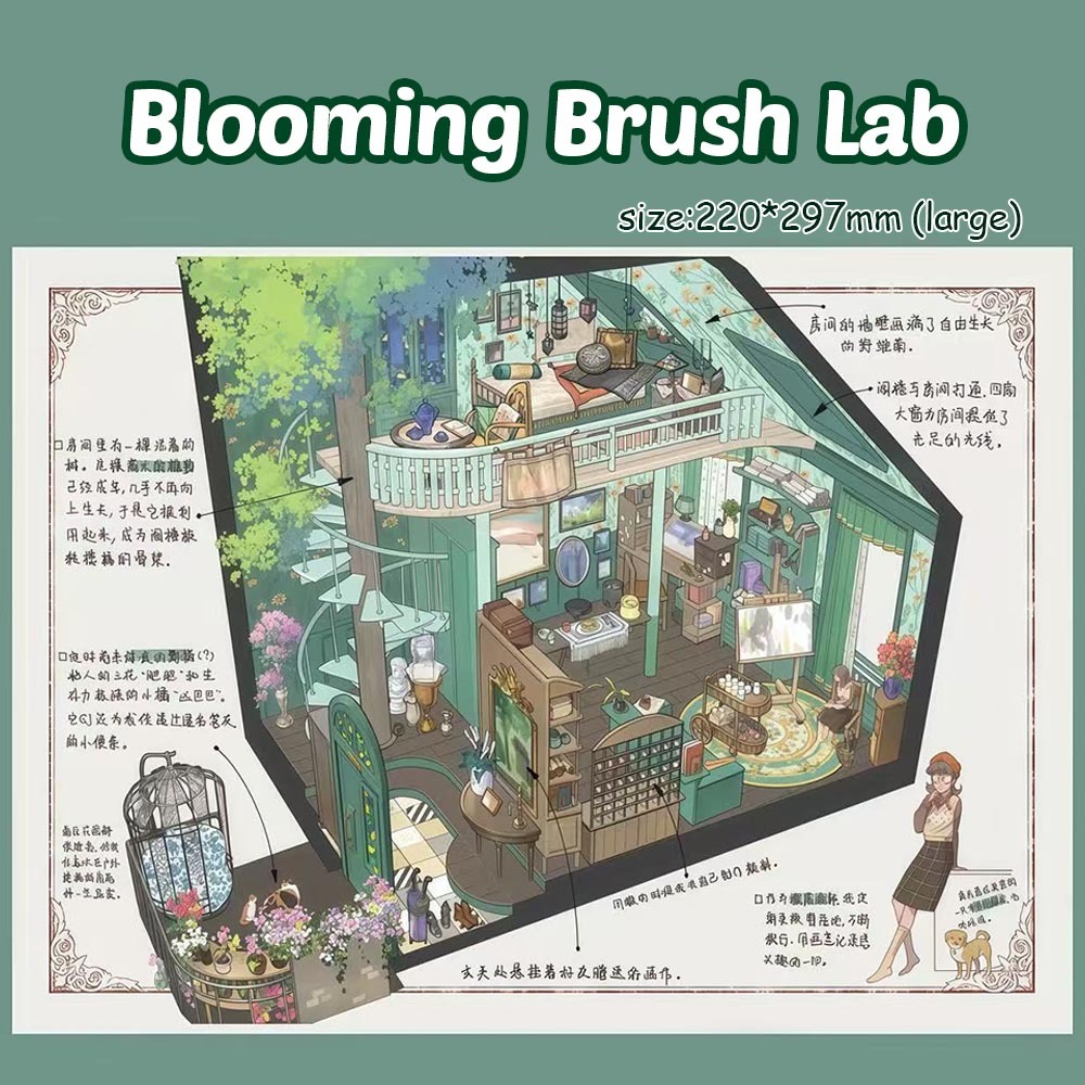 Blooming Brush Lab DIY 3D Sticker Collection - Cute Miniature Scene