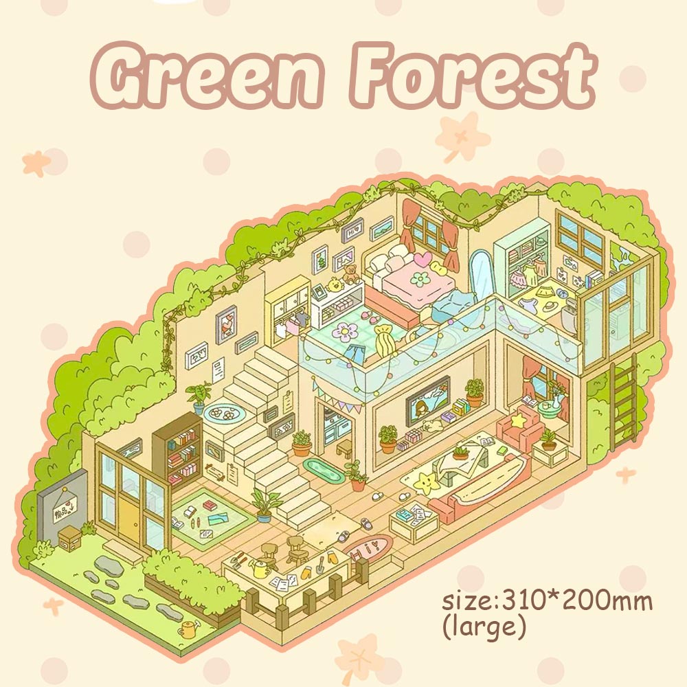 Green Forest DIY 3D Sticker Collection - Cute Miniature Scene