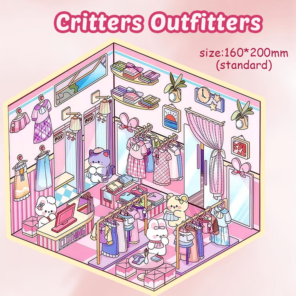 Critters Outfitters DIY 3D Scene Stickers 3 Lovely Miniature Scenes