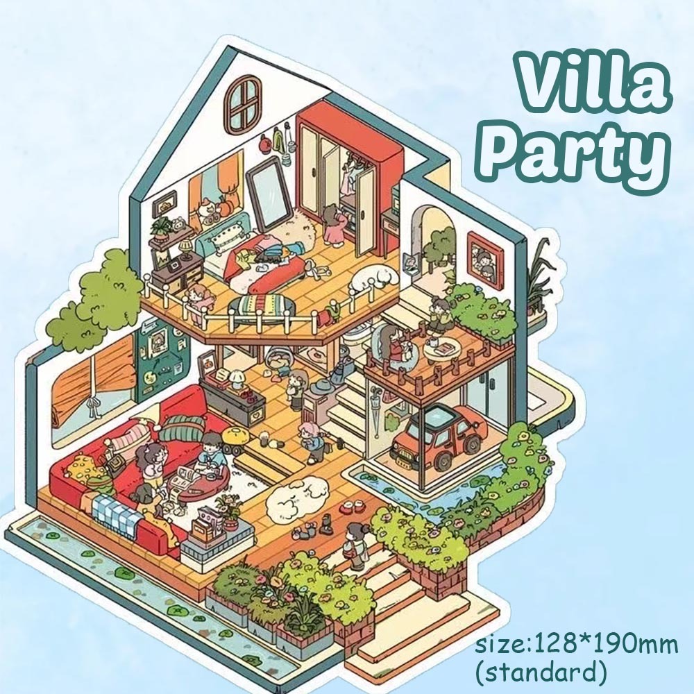 Vibrant Moments DIY 3D Sticker Collection - Cute Miniature Scene