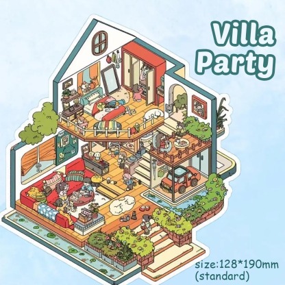 Vibrant Moments DIY 3D Sticker Collection - Cute Miniature Scene