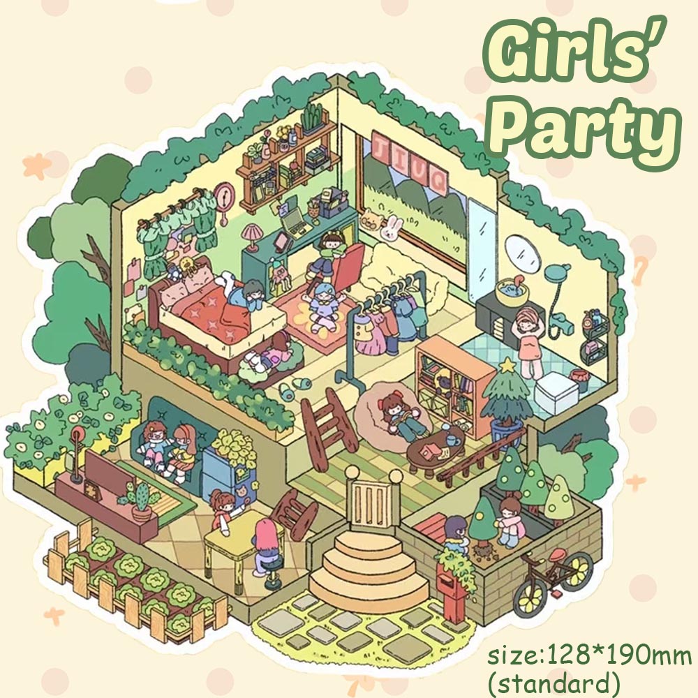 Vibrant Moments DIY 3D Sticker Collection - Cute Miniature Scene