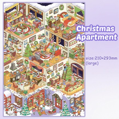 Christmas Apartment DIY 3D Sticker Collection - Cute Miniature Scene