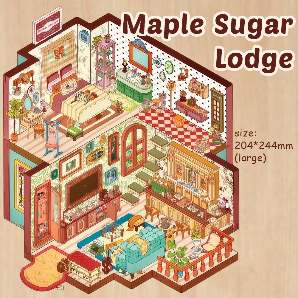 Maple Sugar Lodge DIY 3D Sticker Collection - Cute Miniature Scene