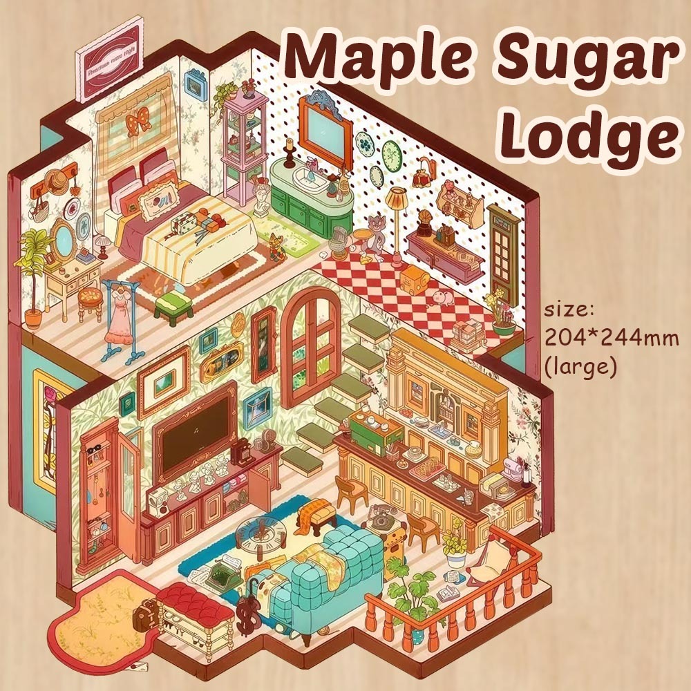 Maple Sugar Lodge DIY 3D Sticker Collection - Cute Miniature Scene