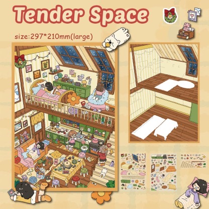 Fluffy Loft Heaven DIY 3D Scene Stickers - 2 Miniature Scenes