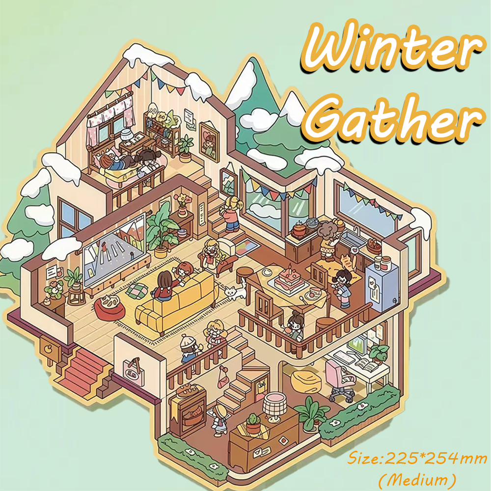 Winter Gather DIY 3D Sticker Collection - Cute Miniature Scene
