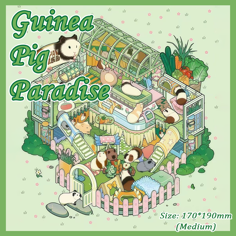 Mini Mansion DIY 3D Sticker Collection - 4 Cute Miniature Scenes