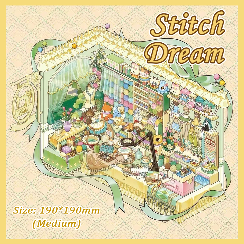 Mini Mansion DIY 3D Sticker Collection - 4 Cute Miniature Scenes